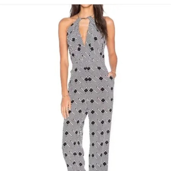 Diane Von Furstenberg 'Ireland' Jumpsuit - Black & White, Size 0 - Picture 5 of 8